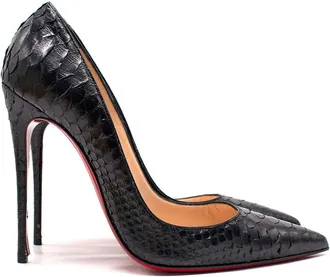Christian Louboutin Black Python So Kate Pumps Size 37.5