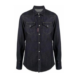 Dsquared2 Denim Western Shirt - Heren - Spijkeroverhemden - Blauw - S - Denim - Overhemden