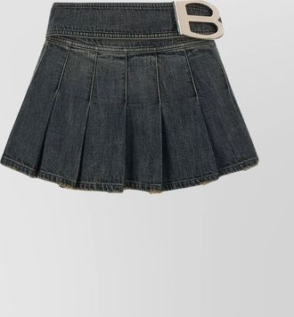 Balenciaga pleated skirt featuring belt detail