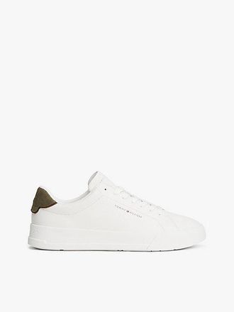 Tommy Hilfiger Logo Court Trainers With Leather