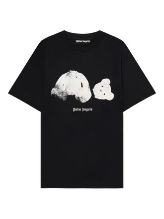 Palm Angels Spray Broken Bear graphic T-shirt - Nero
