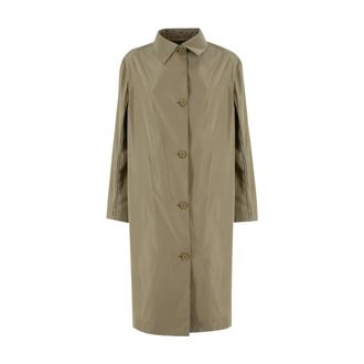 Fabiana Filippi Single-Breasted Coats, female, Green, Size: XL Overcoat