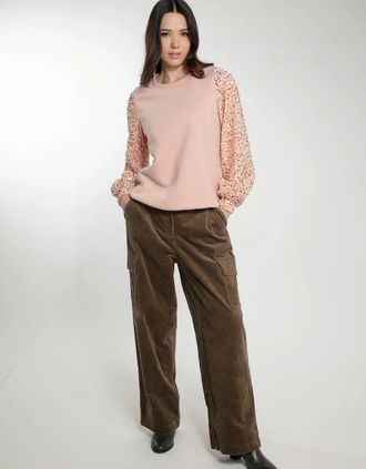 Nooki Design Womens BESSIE CORD CARGOS IN KHAKI - Green - Size: 14