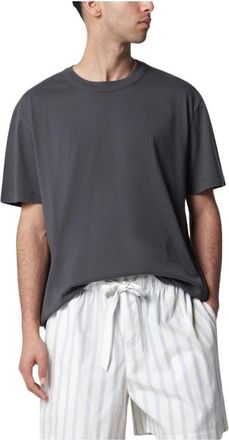 Tekla Nachtkleding, Heren, Zwart, M, Katoen, Korte Mouw Slaap T-shirt