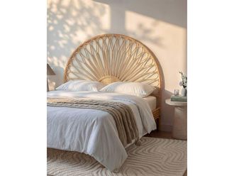 Vente-Unique 160 Cm Headboard - Rattan - Natural - SOLIA in Light Oak | Size: Double