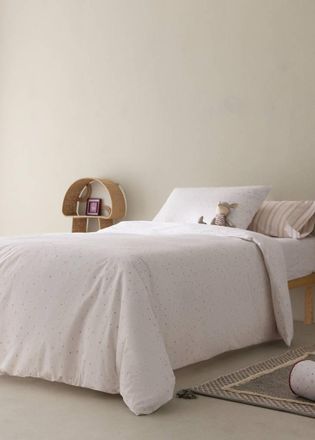 Mango Copripiumino percalle di cotone stampa cuori letto 90 cm nude - Home - Letto 90 cm - MANGO HOME