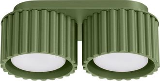 Sollux Lighting Lámpara de techo verde oliva aluminio alt. 12 cm