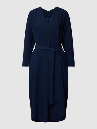 Esprit Midikleid mit Bindegürtel in Marine, Größe 38