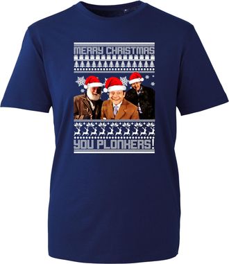 Generic Merry Christmas You Plonkers T-Shirt, Funny British Sitcom Quote Tee, Festive Xmas 2025 Gift Unisex Top UK (Navy, M)
