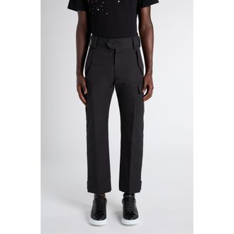Alexander McQueen Straight Leg Cargo Pants in Black at Nordstrom, Size 32 Us