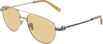 Ferragamo SF345S 085 Mens Sunglasses Silver Size 56