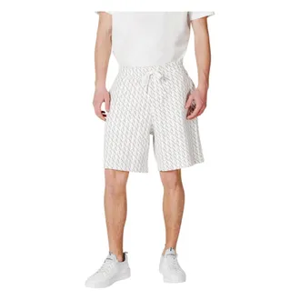 A|X Armani Exchange Casual Shorts, male, White, Size: XL White Lace Fastening Cotton Shorts