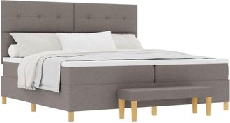 vidaXL Box Spring Bed with Mattress Taupe 200 x 200 cm Fabric vidaXL