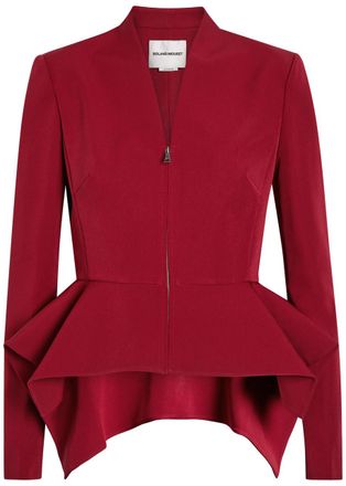 Roland Mouret Panelled Crepe Jacket - Dark Red - 6 (UK10 / S)