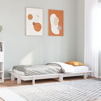 Berkfield Home Bed Frame without Mattress White 75x190 cm Small Single Solid Wood Pine