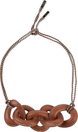 Ferragamo Sella Leather Choker Necklace