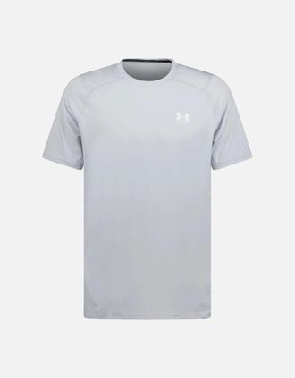 Under Armour Mens Under Armour HG Armour Fitted NVLTY Short Sleeve T-Shirt Grey - Size: 42