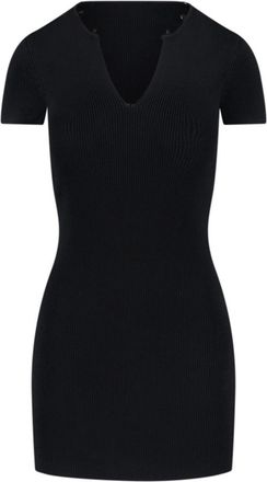 Alexander Wang Ribbed Mini Dress With V-Neckline