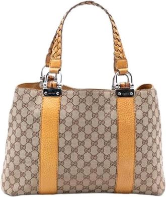 Gucci Pre-owned Handbags, female, Beige, Size: ONE SIZE Pre-owned Vintage Tote