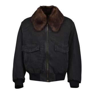 Prada Oversized Faux Fur Collar Jacket - male - Prada - Faux Fur & Shearling Jackets - Black - L - Jackets