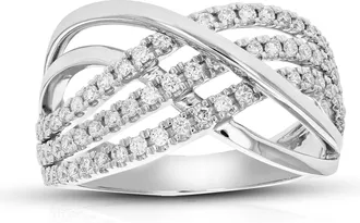 Vir Jewels 3/4 cttw Lab Grown Diamond Ring in Sterling Silver For Women