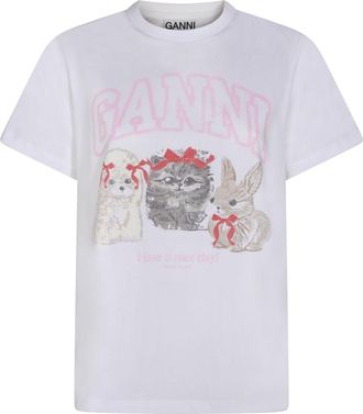 Ganni T-Shirts And Polos Light And Natural-Donna