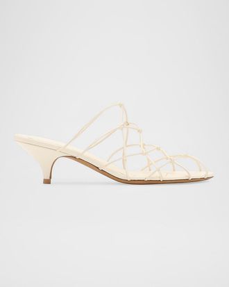Ulla Johnson Colette 50MM Knotted Kitten-Heel Mules