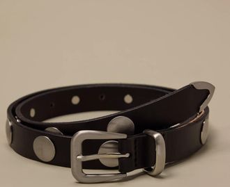 Lucky Brand Leather Belt With Oversized Studds
