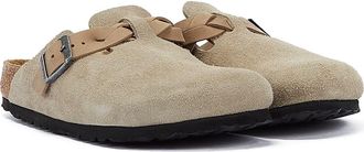 Birkenstock Boston Braided Womens Taupe Suede Clogs - Beige - Size EU 39