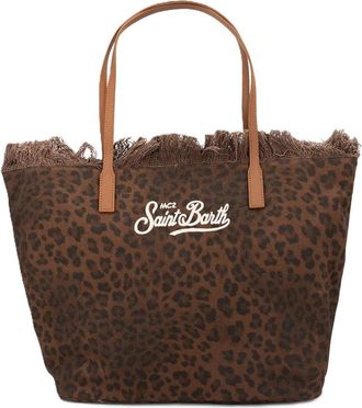 MC2 Saint Barth Leopard Fringe City Crossbody Bag