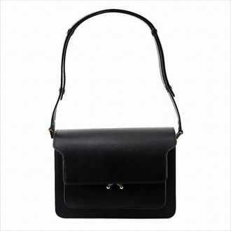 Marni Structured Crossbody Bag In Smooth Calf Leather With Adjustable Strap