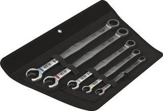 Wera 6007 Joker 5 Set 1 Juego De Llaves Carraca Combinadas De Boca Y Anillo, 5 Piezas - Wera