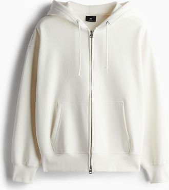 H&M Oversized Hoodiejacke mit Zipper - White