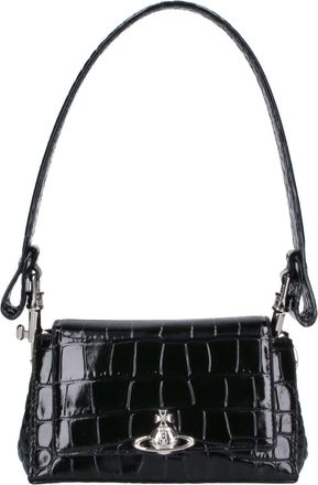 Vivienne Westwood Black Hazel Crocodile Print Leather Mini Shoulder Bag
