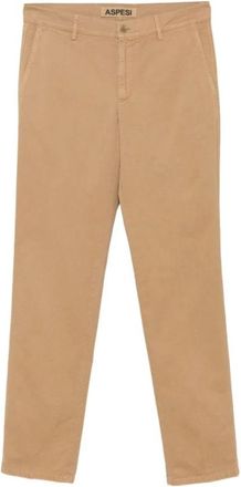 Aspesi Wide Leg Zijde-Nylon Broek - Heren - Broeken - Beige - Maat: M Zijde
