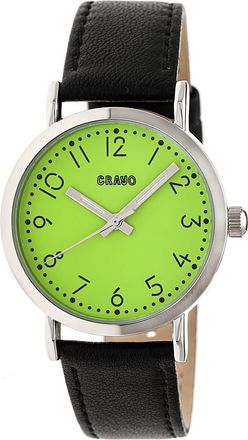 Crayo Pride Lime Dial Black Leather Watch CRACR3804