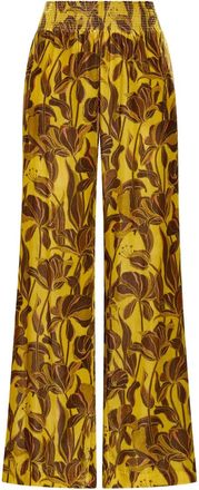 Maliparmi Lilys Ballet smocked floral trousers - Yellow