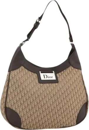Dior Pre-owned Trotter Canvas Schoudertas - Dames - Vintage Schoudertas - Beige - ONE Size - Vintage