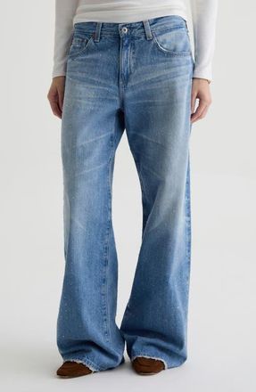 AG - Adriano Goldschmied Adria Low Rise Wide Leg Jeans in Stockholm Snowdrift at Nordstrom, Size 32