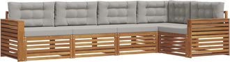 vidaXL Conjunto De Sof&aacute;s De Exterior 5 Uds. Gris Natural Y Claro Vidaxl