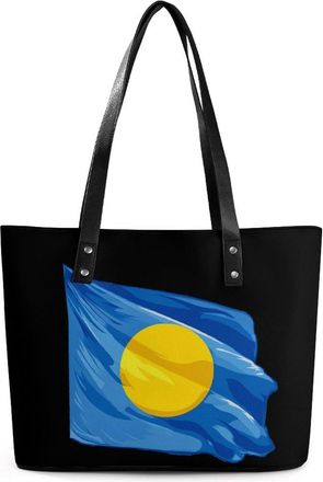 Generic Palauan Palau Flag Tote Bags for Women Cute Shoulder Purses Handbags