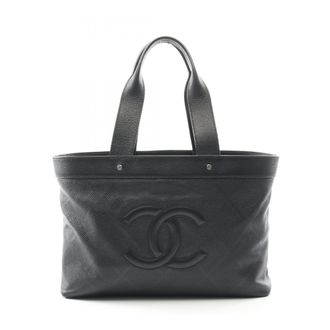 Chanel Black Leather Tote Bag (Pre-Owned)