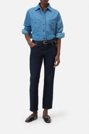 Closed Junna Straight Cropped Leg Jeans In Dark Blue