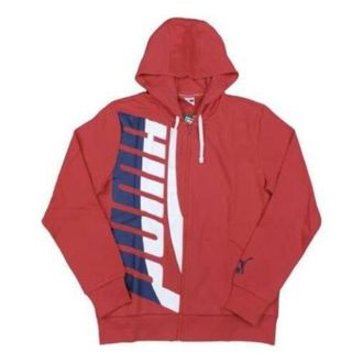 Puma Casual Hooded Zip-Up Sweatshirt Red White Blue 577648-12