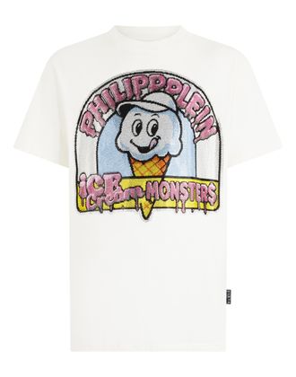 Philipp Plein Round Neck T-Shirt Ice Cream Monsters