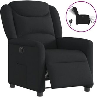 vidaXL Sill&oacute;n Reclinable El&eacute;ctrico De Tela Negro Vidaxl