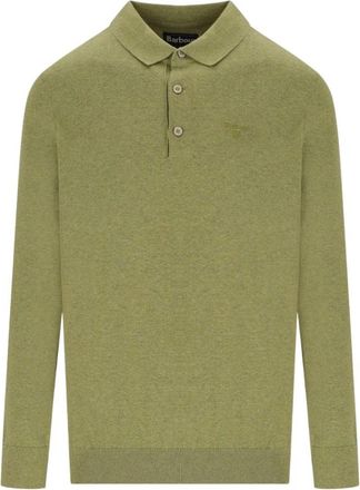 Barbour Pima Katoen Gebreid Poloshirt - Heren - Polos - Groen - XL - Katoen - Tops