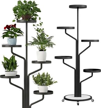 OEM Soporte Para Plantas De Metal Con Ruedas, Negro, 135 Cm [kwietnik8]