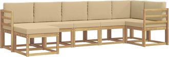 vidaXL Conjunto De Sof&aacute;s De Exterior 7 Uds. Y Beige Poli&eacute;ster Vidaxl