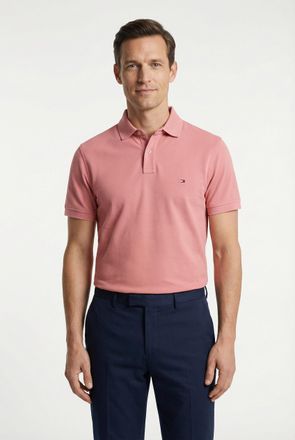Tommy Hilfiger Poloshirt TOMMY HILFIGER 1985 SLIM POLO, Herren, Gr. XXL, camellia blush, Piqu&eacute;, Obermaterial: 96% Baumwolle, 4% Elasthan, Shirts Poloshirt, Markensti